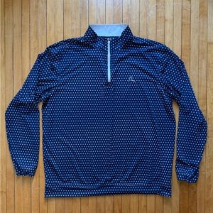Rhoback The Armstrong Performance Quarter Zip Stars Golf Navy Pullover Sz. XL